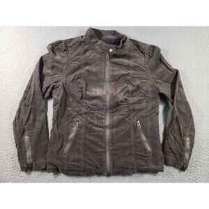 Lucky Brand Jacket Women's Medium Taupe Full Zip Cotton Stretch Casual Outdoor